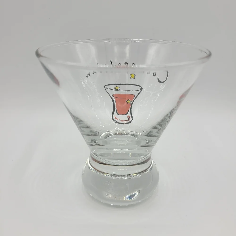 Pottery Barn Stemless Martini Glass Cosmopolitan Cocktail Glass